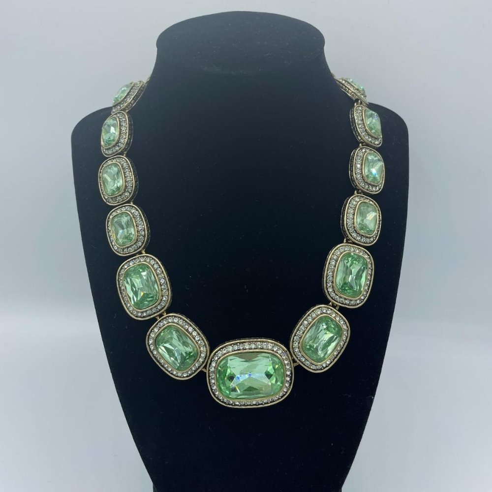 Heidi Daus Green Stone Necklace, Earring and Bracelet Matching Set - Picture 2 of 10